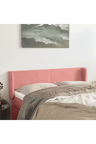 Concept Tăblie de pat cu aripioare roz 147x16x78/88 cm catifea