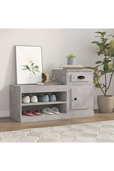 Concept Pantofar, gri beton, 100x42x60 cm, lemn prelucrat