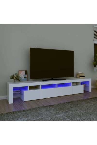 Concept Comode TV cu lumini LED, alb2，30x36,5x40