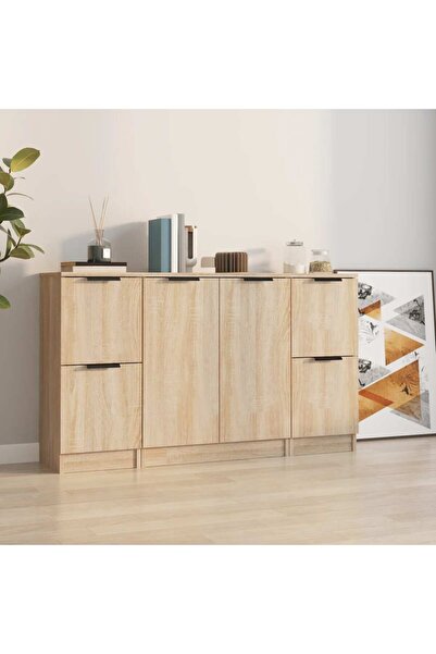 Concept Servante, 3 buc., stejar sonoma, lemn prelucrat