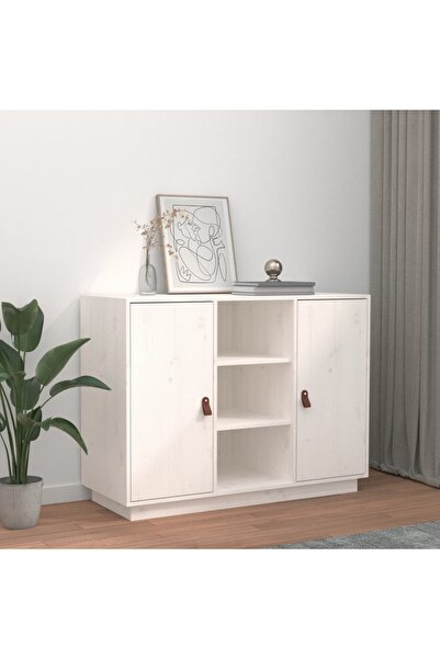 Concept Servantă, alb, 100x40x75 cm, lemn masiv de pin