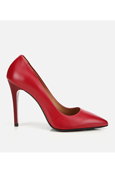 Hotiç Women's Leather Red High Heel Stiletto
