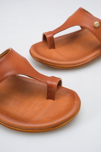Melacomfort Women's Tan Soft Sole Flip Flops