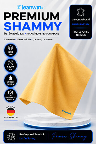 Kleanwin Shammy Gold Güderi Bez | 50x70 cm | 240 GSM | Premium Oto Kurulama B...
