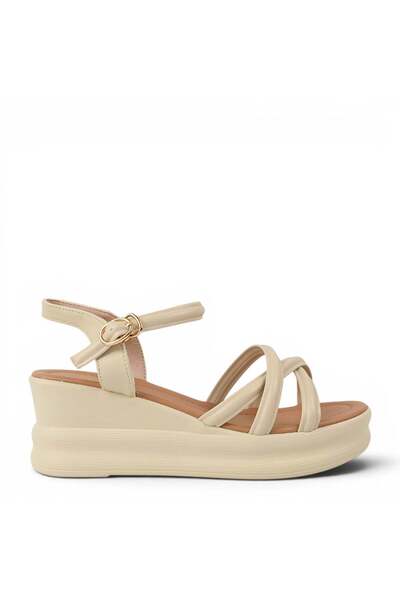 FORMAZIONE Sandale casual, femei, FORMAZIONE, 991-1 crem, piele, platformă 40
