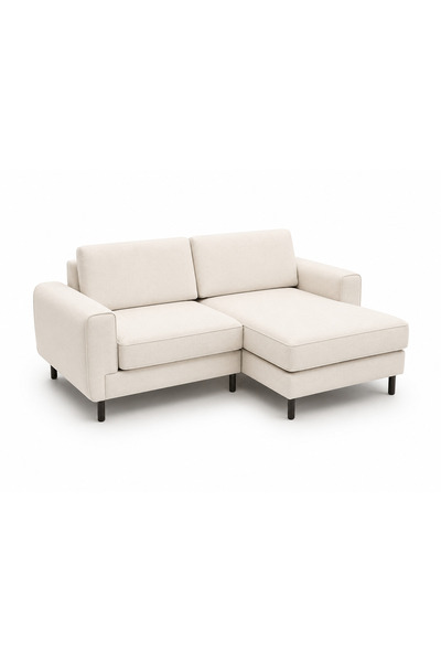 Rolivs Mokka Mini Relax Köşe Çöl Kumu Kadife Modern Koltuk - Siyak Ayak - K90+UZ
