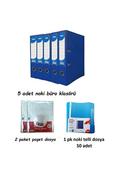 Noki Plava velika plastična fascikla, 5 komada, 1 paket prstenastih registrat...