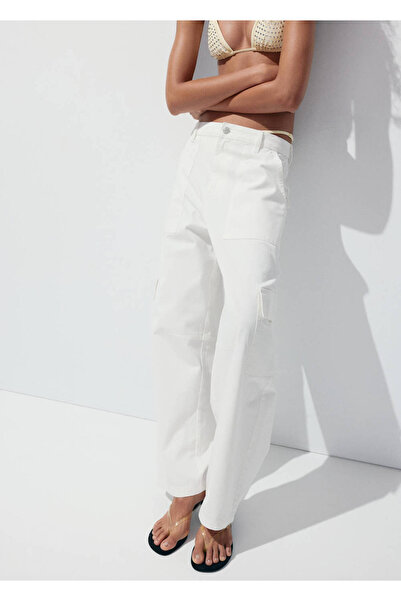 MANGO Woman Cepli kargo jean pantolon
