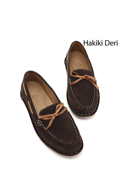 GÖNDERİ(R) Mocasini confortabili din piele naturala cu fundita din piele into...