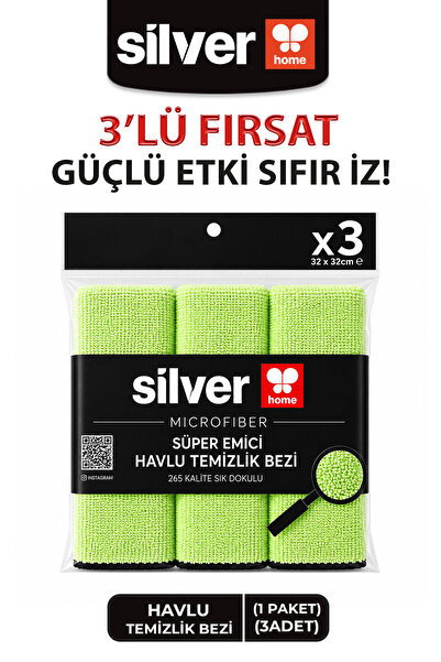 SİLVER HOME Pânză de curățare cu prosop super absorbant din microfibră, 3 buc...