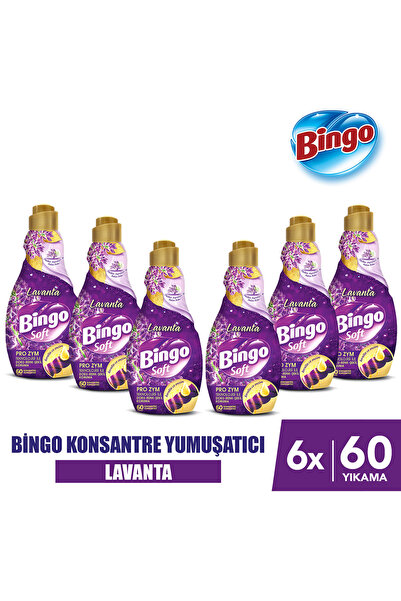 Bingo Soft Konsantre Çamaşır Yumuşatıcısı Lavanta 1440 ml X 6 Adet