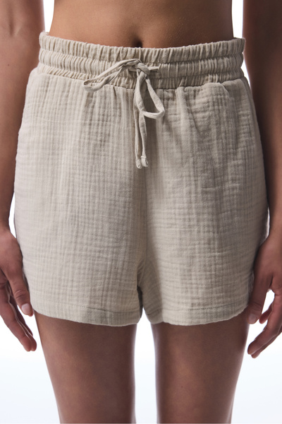 Penti Elastischer Bund, normale beigefarbene Damen-Shorts PL9F87MY25IY