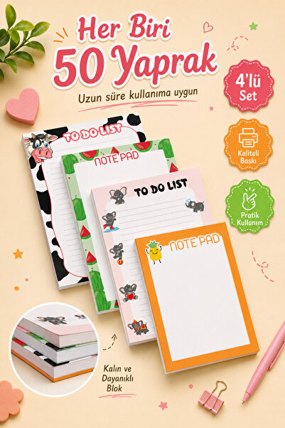 Aşktan Basım Hizmetleri Aştek 4 Bloc de note To Do List Bloc de note 10x14 cm