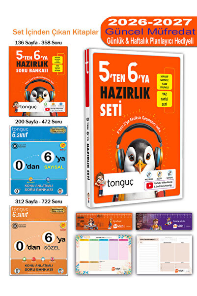 Tonguç Yayınları 6. Sınıf 5 ten 6 ya Hazırlık Yaz Tatili Kitabı Tekrar Seti T...