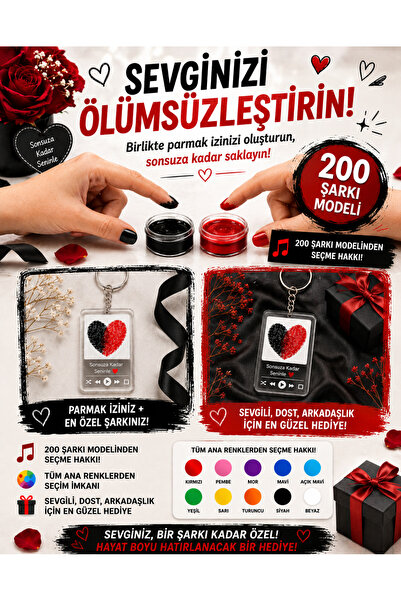 HayDün Kız erkek hediye aktivite eğlence parmak izi anahtarlık seti hediye
