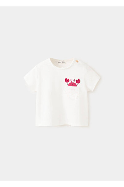 MANGO Baby Yengeç desenli pamuklu tişört
