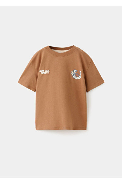 MANGO Baby Kayık desenli pamuklu tişört