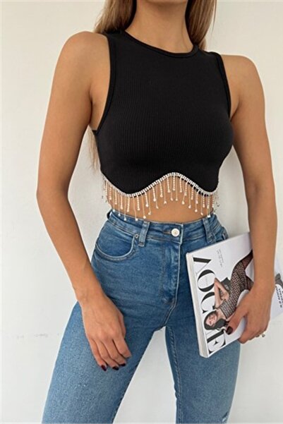 KaSheHa Romola Model Bel Kısmı Zirkon Taşlı Premium Full Esnek Kumaşlı Crop B...