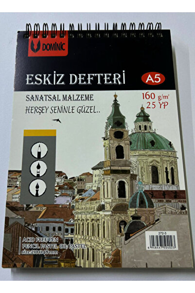 Modellino A5 Eskiz Defteri Üstten Metal Spiralli Dmnc Sketch Art Book 160gr 2...
