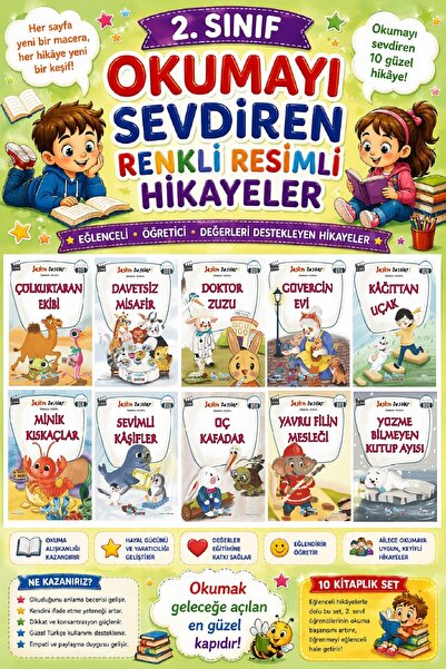 Üçgen Yayıncılık 2. Sınıf Okumayı Sevdiren Renkli Resimli Hikayeler 24 - 10 K...