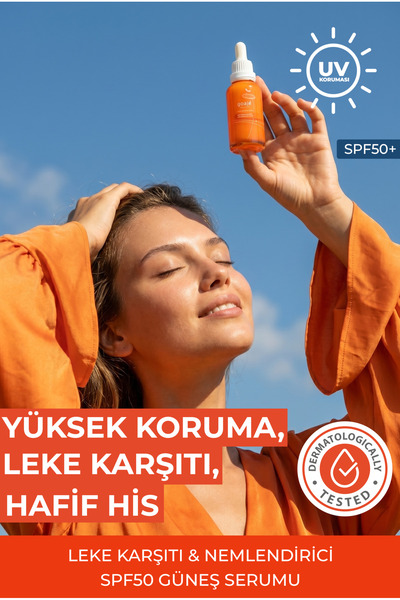 Goajé SKINCARE SPF50 Güneş Serumu, Leke Karşıtı & Nemlendirici Yüksek Korumal...