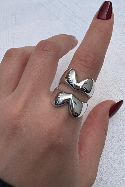 Leo'Stone Polished Series Heart-To-Heart Design Thick Curved Adjustable Women...