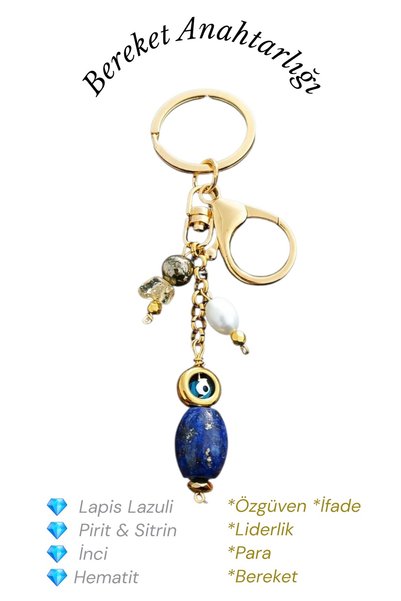 arzela Natural Stone Keychain Bag Ornament Charm Protection Love Affection Peace