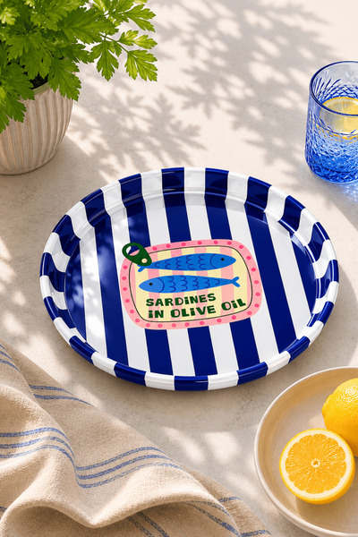Sarkap Home 26 Cm Sardines Mavi Meyve Tabağı