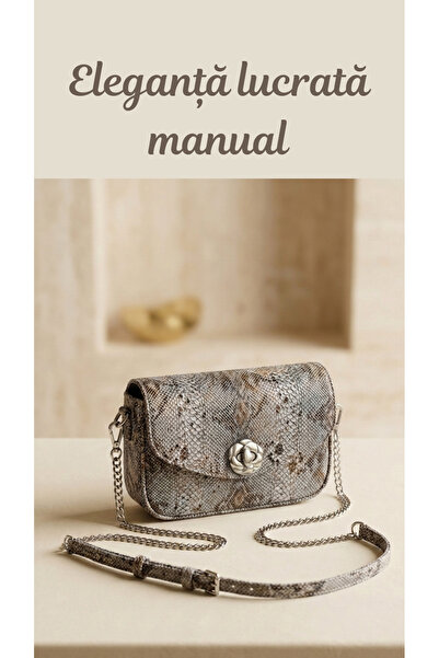 OEM Geantă Damă Piele Naturală Presaj Șarpe Handmade Curea Reglabilă Clutch P...