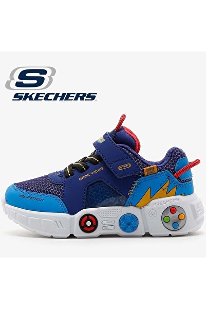 SKECHERS Lil Gametronix 402262N Ortopedik Çocuk Spor Ayakkabı MAVİ