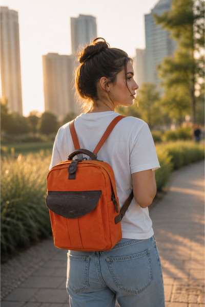 old cotton cargo Water Resistant Waxed Canvas Unisex Adjustable Length Backpack