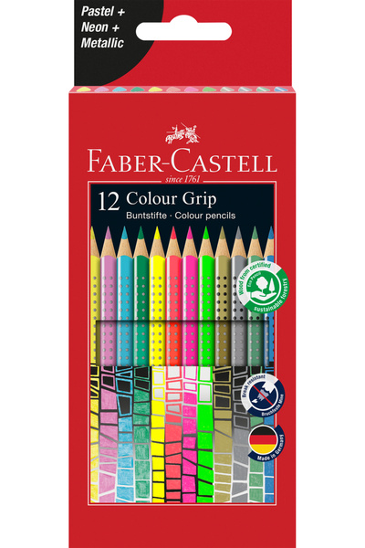 Faber Castell Creioane colorate Faber-Castell cu 12 culori și prindere specială
