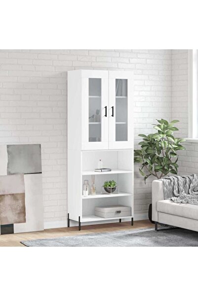 Concept Dulap înalt, alb, 69,5x34x180 cm, lemn compozit