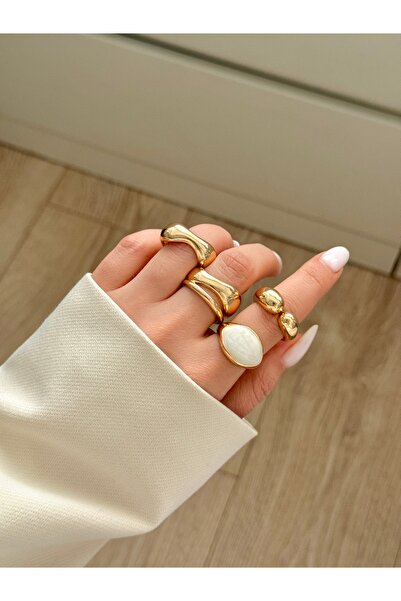 YOUES JEWELRY 4'LÜ YÜZÜK SETİ KADIN YÜZÜK SETİ