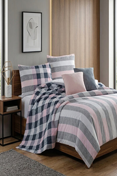 Kristal Double Ranforce Duvet Cover Set Solar Pink