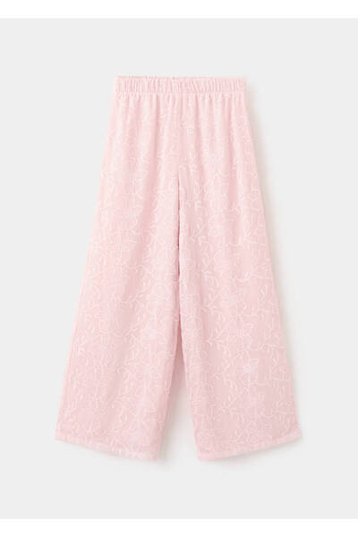MANGO Kids İşlemeli dökümlü pantolon