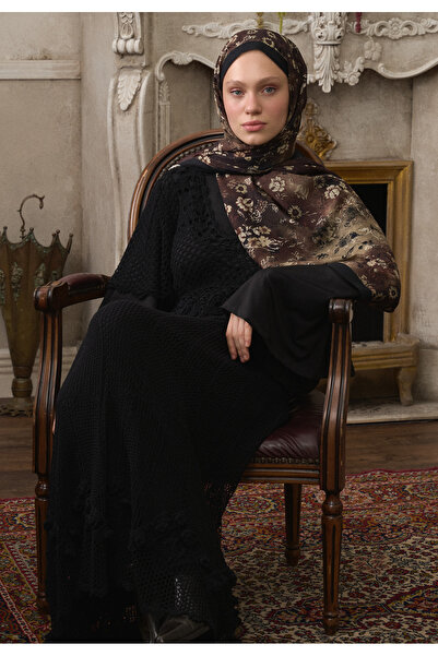 Freshscarfs Siyah Seraphına Desen Şal