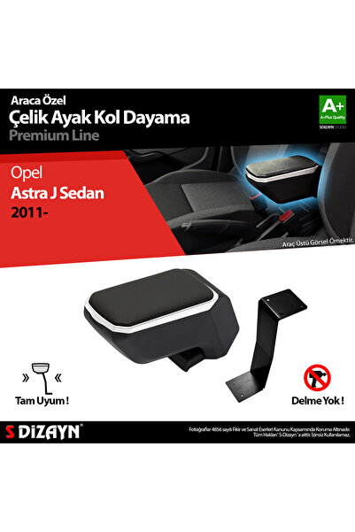 S Dizayn S-Dizayn Opel Astra J Sedan Kol Dayama Kolçak Çelik Ayaklı ABS Gri 2...