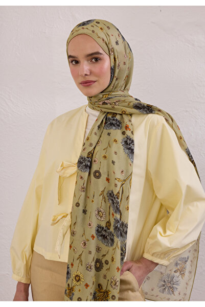 Freshscarfs Blooming Dahlia Desen Rami Şal Çağla