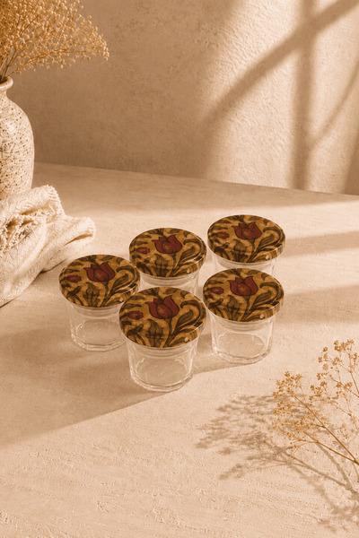 Sarkap Home 5'li 30 ml Vintage Kapaklı Kavanoz Seti