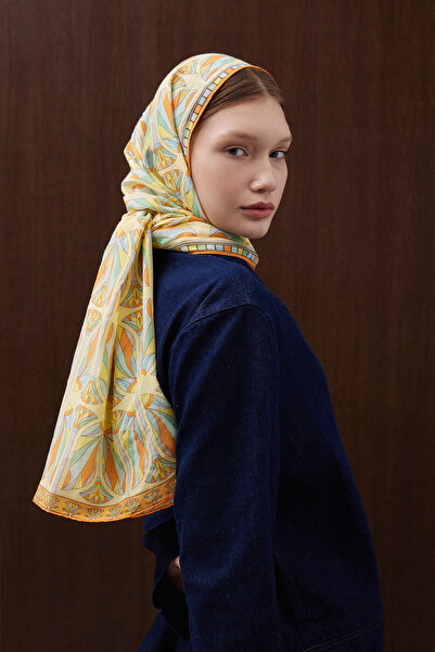 SUENOSCARF Cairo Sunrise Desenli Pamuk İpek Şal