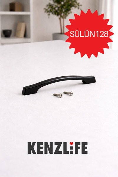 Kenzlife mobilya kulpu sülün 128 mm siyah plastik dolap kulbu 01 adet kulp ga...