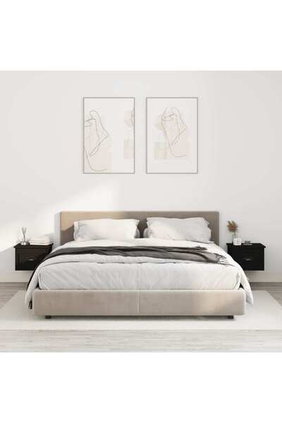 Concept Noptiere de perete, 2 buc., negru, 41,5x36x28 cm