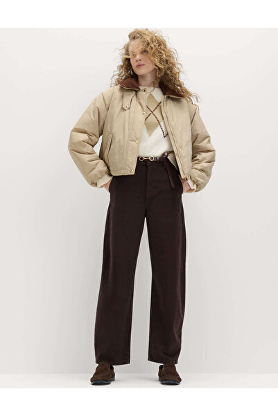 Marks & Spencer Saf Pamuklu Barrel Leg Pantolon