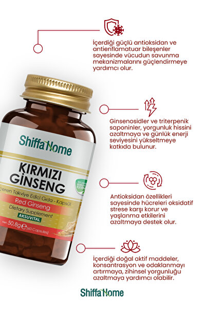 Shiffa Home Kırmızı Kore Ginseng 60 Kapsül