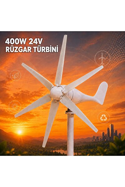 NepaSun 400w Rüzgar Türbini 24v Şarz Kontrol Cihazı 6 Kanat