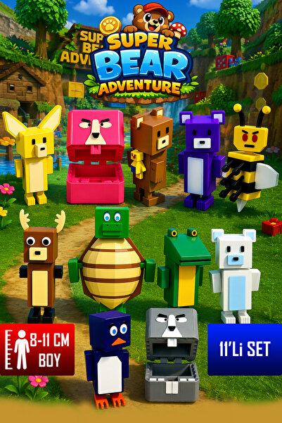YAGLİZ Super Bear Adventure Ayı, Tilki, Tavşan, Geyik, Kaplumbağa ve Timsah F...