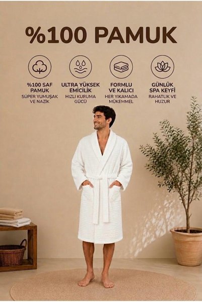 Mions Nuve Waffle Bornoz (XL) – %100 Pamuk