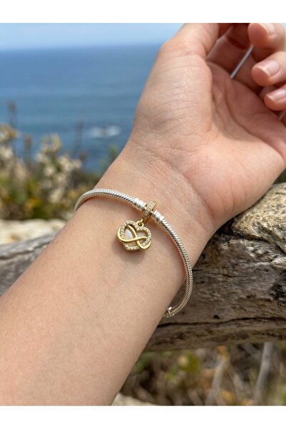 My Story Işıltılı Sonsuz Kalp Gold Sallantılı Gümüş Charm