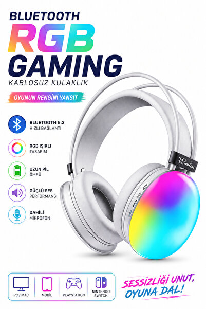 Zineets Mikrofonlu Kablosuz Bluetooth Uyumlu Oyuncu Kulaklığı Gaming Kulaklık...